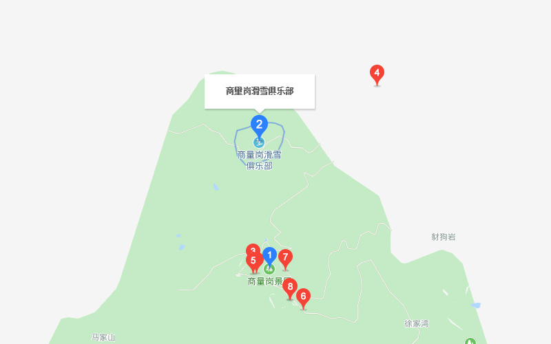 奉化商量岗滑雪场地图