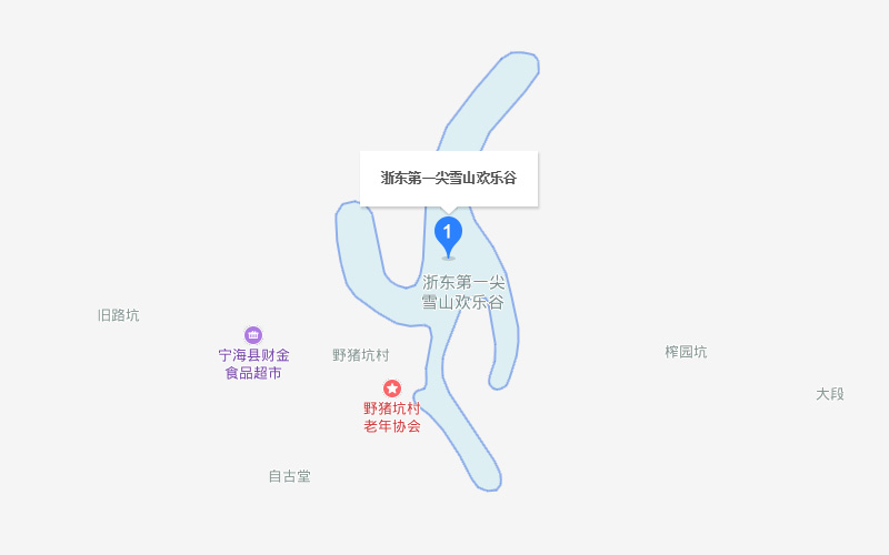 浙东第一尖雪山欢乐谷地图